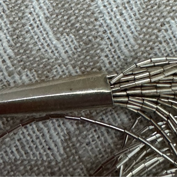 Vintage Native American Liquid Silver Multi Strands Sterling Silver Necklace - Picture 9 of 10